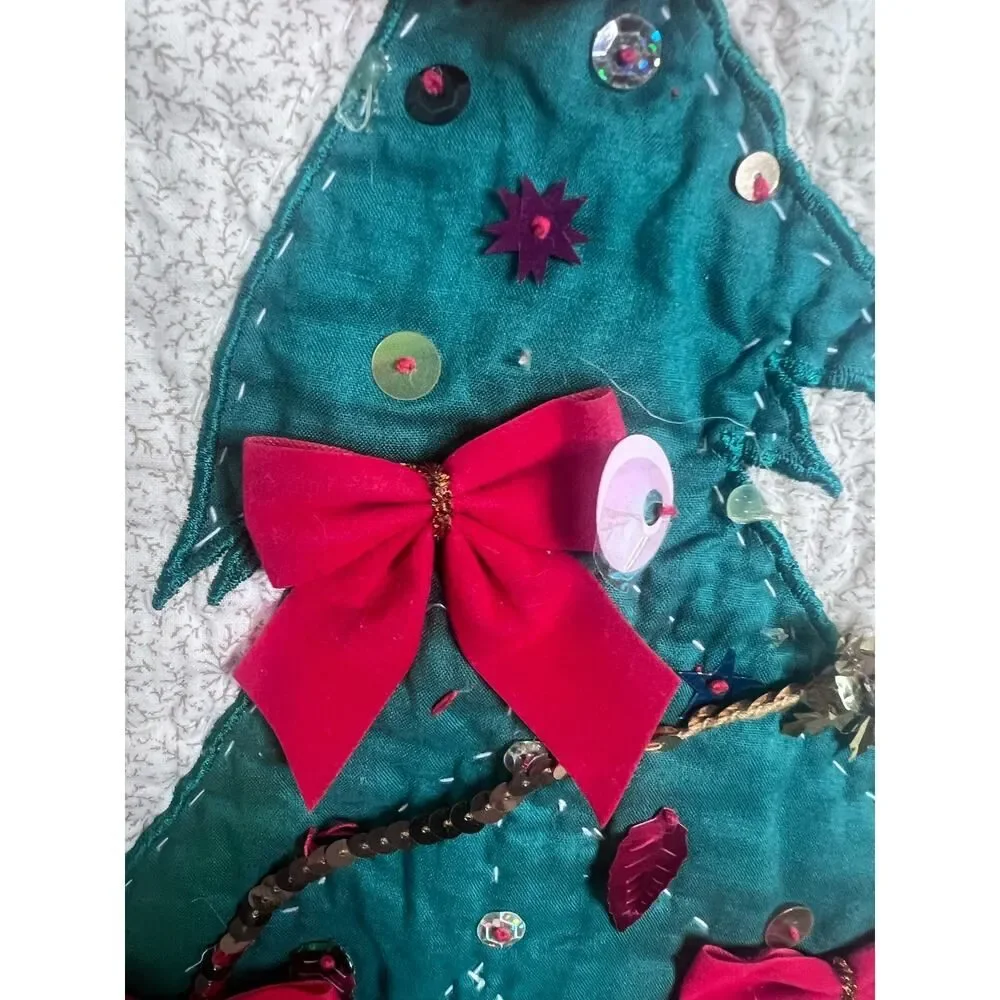 Homemade Traditional Christmas Tree‎ Quilt Wall Hanging 57.5